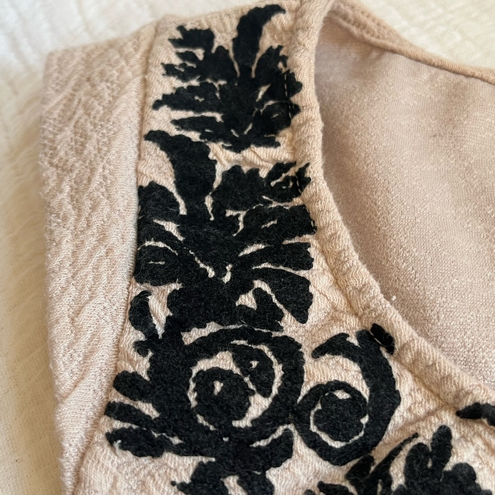 Free People Baroque Embroidered Peplum Top XS - Picture 3 of 4